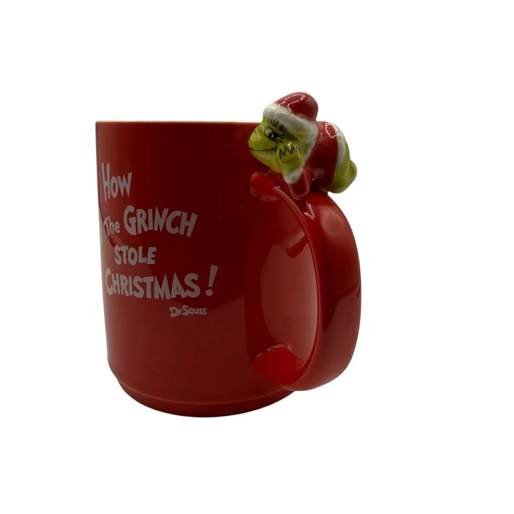 GRINCH CHRISTMAS MUG WITH MINI FIGURINE ON H